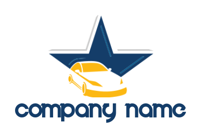 create an auto logo car in front of half star