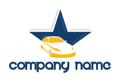 make an auto logo car in front of half star - logodesign.net