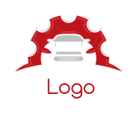 create an auto logo maker car inside the gear