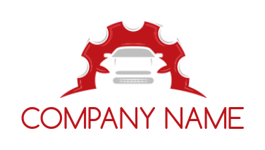 create an auto logo maker car inside the gear
