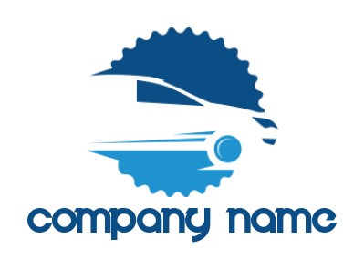 create a transportation logo icon car in gear