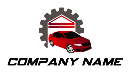 generate an auto logo car in gear shape garage
