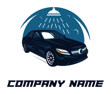 cleaning logo car inside washing station