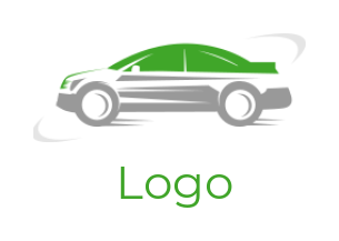 auto logo car moving fast with two swoosh