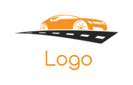 create a transportation logo of a car on road