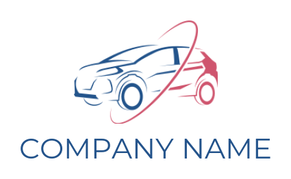 auto logo icon line art car with swoosh