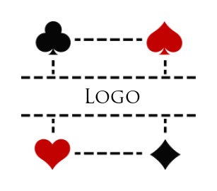 generate a gambling logo of card suits