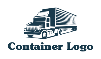 design a logistics logo cargo and trade truck in half shade