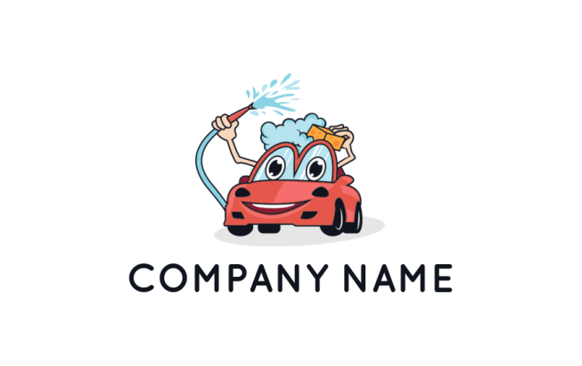 concept of car washing holding water gun | Logo Template by 