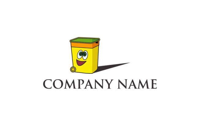 make a cleaning logo cartoon face on dustbin - logodesign.net