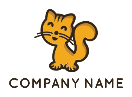 generate a pet logo of a cartoon happy cat 