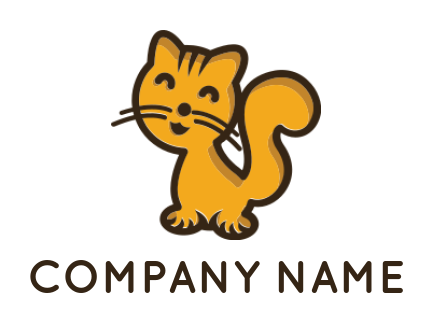 pet logo icon cartoon happy cat - logodesign.net