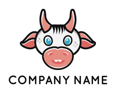 generate an animal logo of a cartoon happy cow