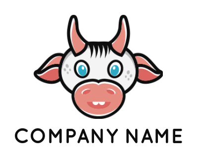 generate an animal logo of a cartoon happy cow