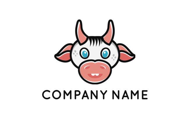design an animal logo cartoon happy cow - logodesign.net