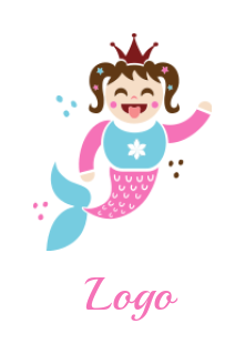 make a childcare logo cartoon mermaid princess