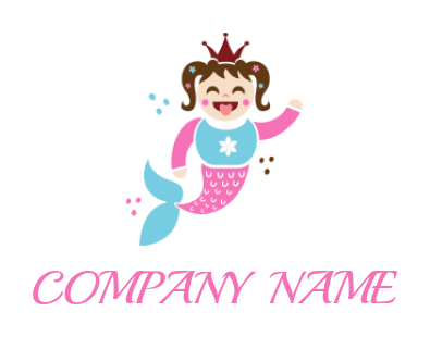 make a childcare logo cartoon mermaid princess