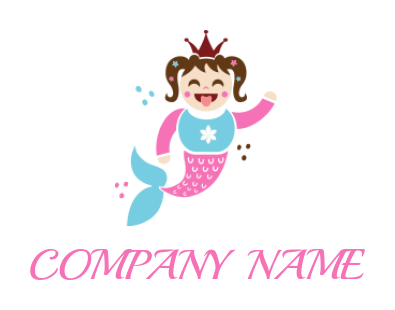 make a childcare logo cartoon mermaid princess