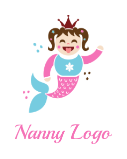 make a childcare logo cartoon mermaid princess