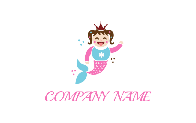 make a childcare logo cartoon mermaid princess - logodesign.net