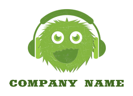 make a music logo cartoon monster wearing headphone - logodesign.net