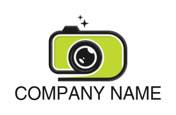  photography logo of cartoon camera with stars