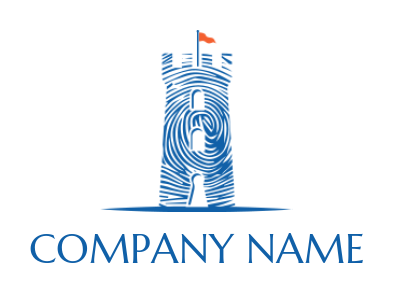 security logo of castle merged with fingerprint