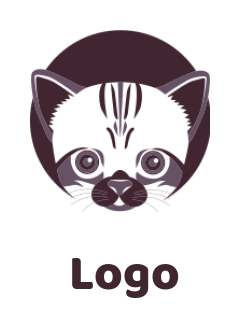 Pet logo cat face in circle