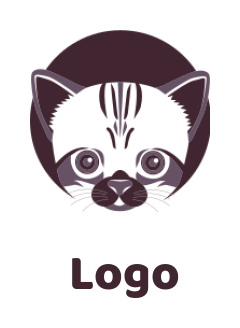 make a pet logo cat face in circle - logodesign.net