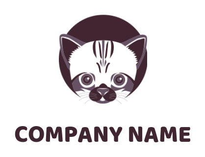 Pet logo cat face in circle