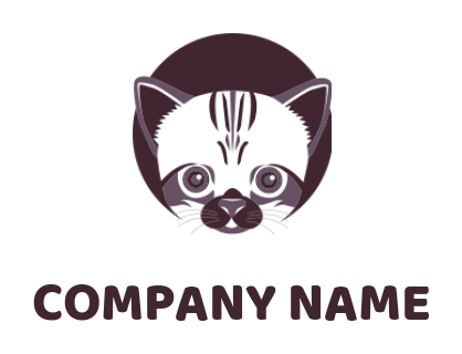 Pet logo cat face in circle