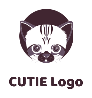 Pet logo cat face in circle