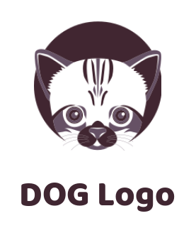 Pet logo cat face in circle