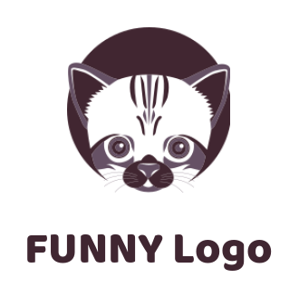 Pet logo cat face in circle