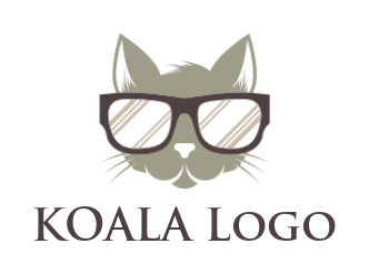 Make a pet logo of Pet cat head with glasses - logodesign.net