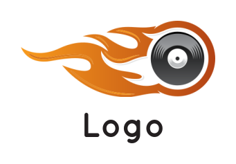 create a music logo CD inside the burning fire