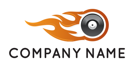 create a music logo CD inside the burning fire