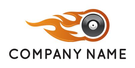 music logo online CD inside the burning fire - logodesign.net