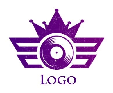 make a music logo maker CD with crown and wings