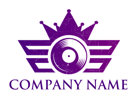 make a music logo maker CD with crown and wings