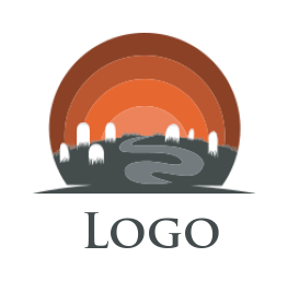 religious logo online cemetery with sun