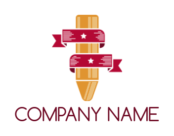 design an arts logo chalk with ribbon