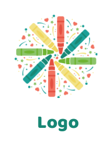 education logo symbol chalks in shape of circle