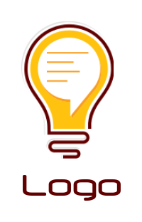 create a communication logo chat bubble in bulb