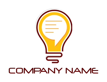 create a communication logo chat bubble in bulb