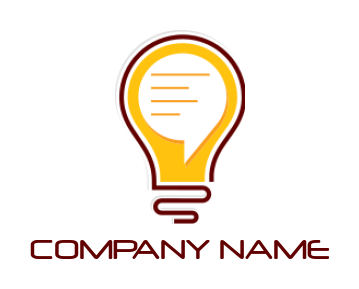 communication logo maker chat bubble in line art bulb - logodesign.net