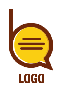 Create a Letter B logo chat bubble inside letter B