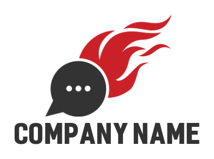 communication logo maker chat bubble on fire - logodesign.net