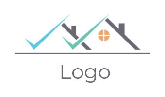 property logo check sign merged with houses