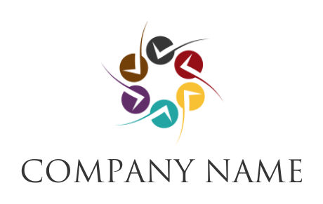 consulting logo checks in circle forming flower